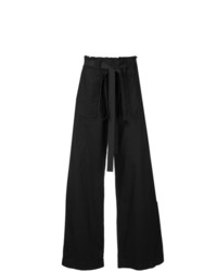 Черные льняные широкие брюки от Matin