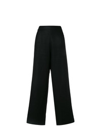 Черные льняные широкие брюки от Yves Saint Laurent Vintage
