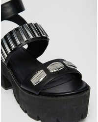 Женские черные массивные босоножки от Asos