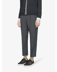 Мужские черные низкие кеды из плотной ткани от Gucci