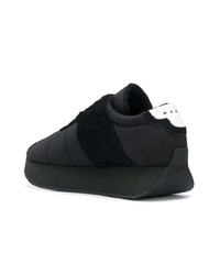 Мужские черные низкие кеды из плотной ткани от Marni