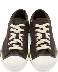 Женские черные низкие кеды из плотной ткани от Diesel