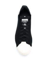 Женские черные низкие кеды из плотной ткани от adidas