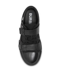 Мужские черные низкие кеды из плотной ткани от Burberry