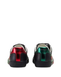 Мужские черные низкие кеды с принтом от Gucci