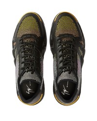 Мужские черные низкие кеды с украшением от Giuseppe Zanotti