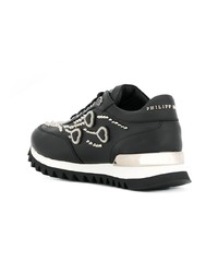 Женские черные низкие кеды от Philipp Plein