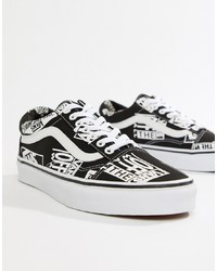 Мужские черные низкие кеды от Vans