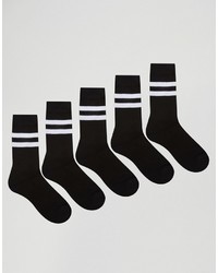Мужские черные носки в горизонтальную полоску от Asos