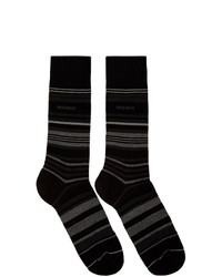 Мужские черные носки в горизонтальную полоску от BOSS