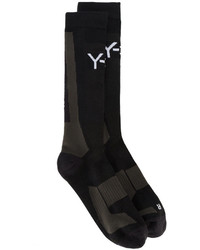 Мужские черные носки в горизонтальную полоску от Y-3