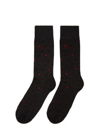 Мужские черные носки в горошек от BOSS