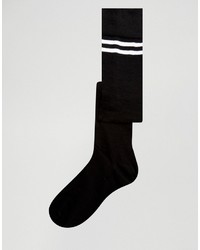 Женские черные носки до колена в горизонтальную полоску от Asos