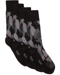 Черные носки с камуфляжным принтом