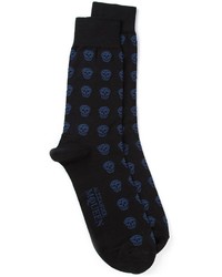Мужские черные носки с принтом от Alexander McQueen