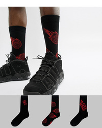 Мужские черные носки с принтом от ASOS DESIGN