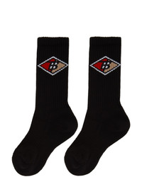 Мужские черные носки с принтом от Burberry