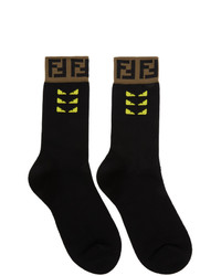 Мужские черные носки с принтом от Fendi
