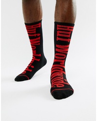 Мужские черные носки с принтом от HUF