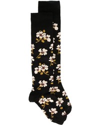 Женские черные носки с цветочным принтом от Marni