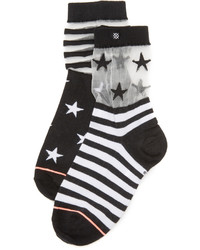 Черные носки со звездами