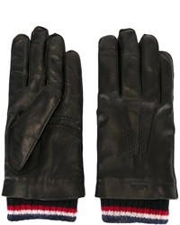 Мужские черные перчатки в горизонтальную полоску от Thom Browne