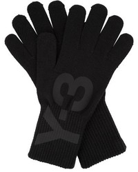 Черные перчатки с принтом
