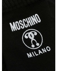 Мужские черные перчатки с принтом от Moschino