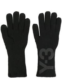 Мужские черные перчатки с принтом от Y-3