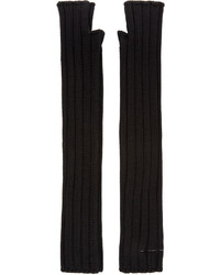 Женские черные перчатки от MM6 MAISON MARGIELA