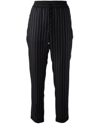 Женские черные пижамные штаны в вертикальную полоску от Stella McCartney