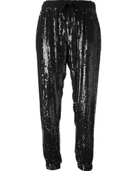 Женские черные пижамные штаны с пайетками от P.A.R.O.S.H.