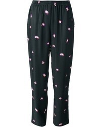 Женские черные пижамные штаны с цветочным принтом от See by Chloe