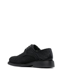 Черные плетеные туфли дерби из плотной ткани от Bottega Veneta