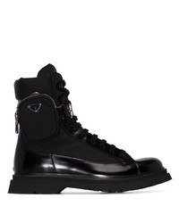 Мужские черные повседневные ботинки из плотной ткани от Prada