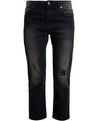 Черные рваные джинсы-бойфренды от Acne Studios