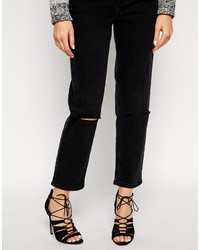 Черные рваные джинсы-бойфренды от Asos