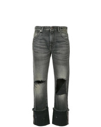 Черные рваные джинсы-бойфренды от R13