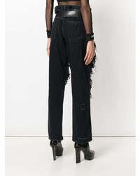 Черные рваные джинсы-бойфренды от Unravel Project