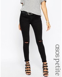 Черные рваные джинсы скинни от Asos