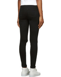 Черные рваные джинсы скинни от J Brand