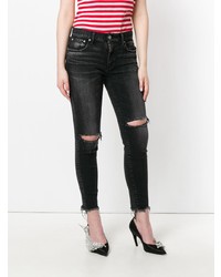 Черные рваные джинсы скинни от Moussy Vintage