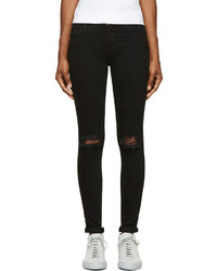 Черные рваные джинсы скинни от J Brand