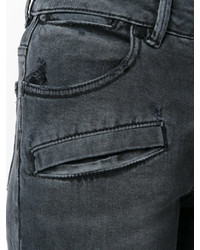Черные рваные джинсы скинни от PIERRE BALMAIN