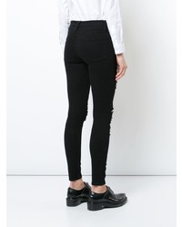 Черные рваные джинсы скинни от Frame Denim