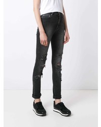 Черные рваные джинсы скинни от Amapô