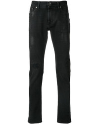 Мужские черные рваные джинсы от 7 For All Mankind