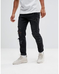 Мужские черные рваные джинсы от ASOS DESIGN