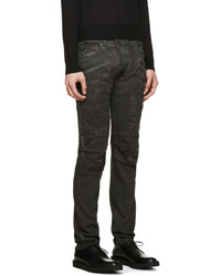 Мужские черные рваные джинсы от Pierre Balmain