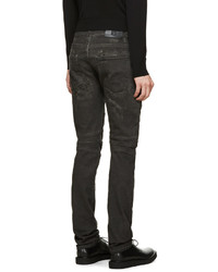 Мужские черные рваные джинсы от Pierre Balmain